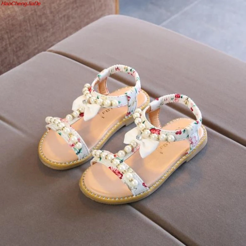 

HaoChengJiaDe Summer Style Girls Sandals Children Toddler Kids Girls Beach Sandals Cute Bow Girls Princess Shoes 1-6 Years