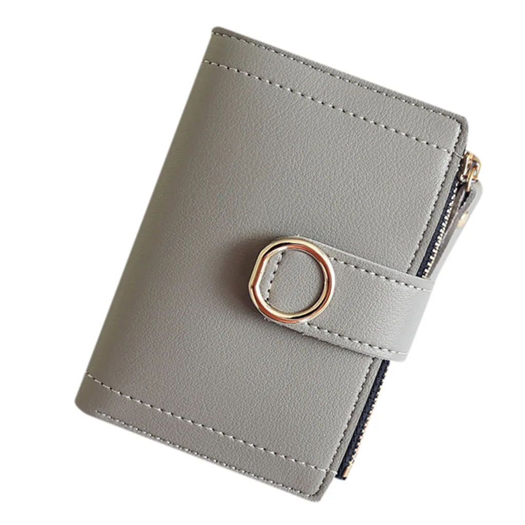 Женское короткое стильное модное однотонное милое портмоне держатель для карт сумка@ 3 - Цвет: C