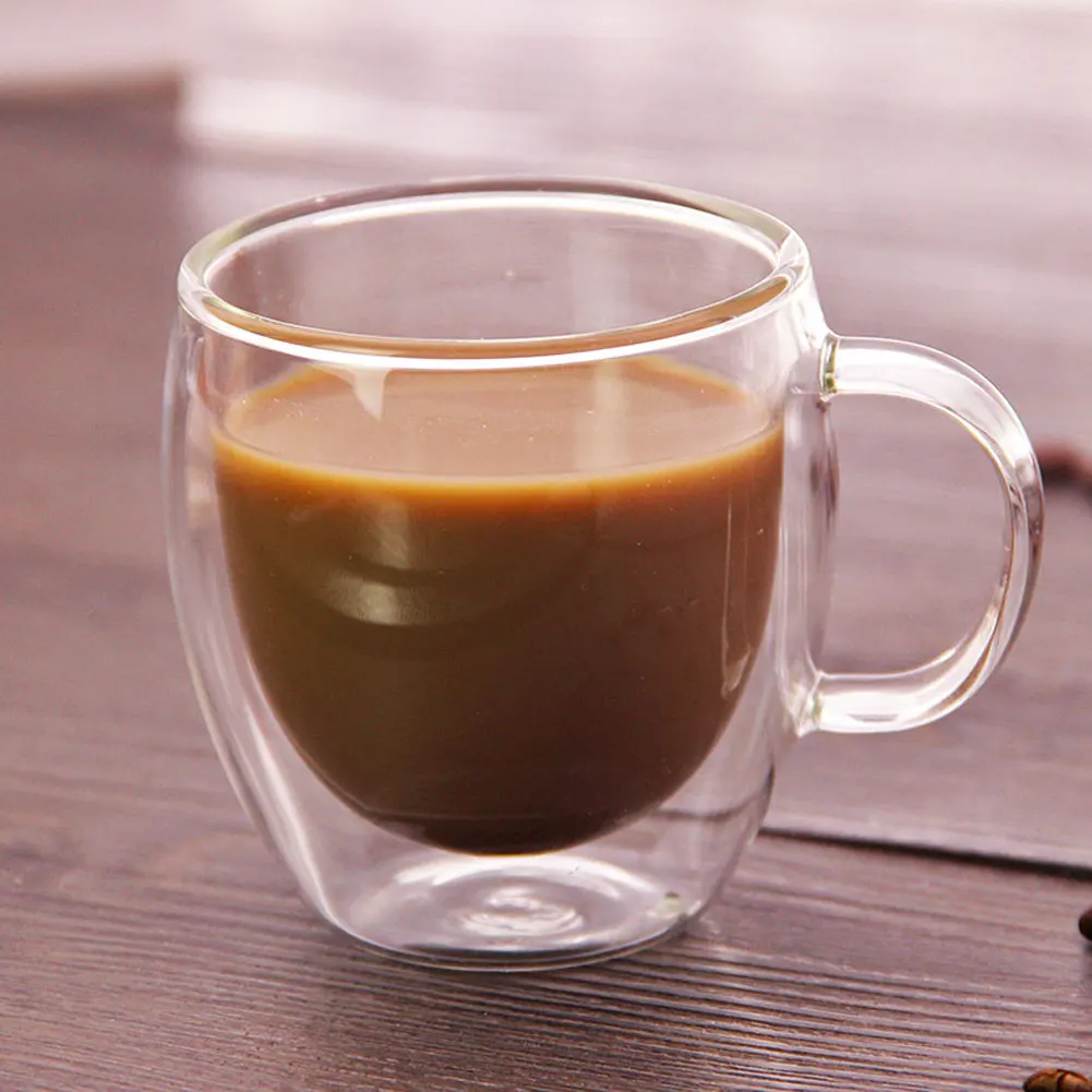Новая горячая кружка с двойными стенками кофе стакан для молока чай Кружка крушки термос чашка для эспрессо вино пиво стекло es