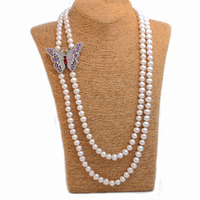 

700mm Fashion Long Pearl Necklace,Fashion Statement Real Natural Freshwater Pearl Necklace For Women