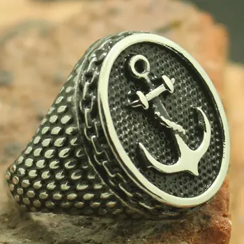 

Mens Boys 316L Stainless Steel Classic Anchor Hot Ring Factory Price