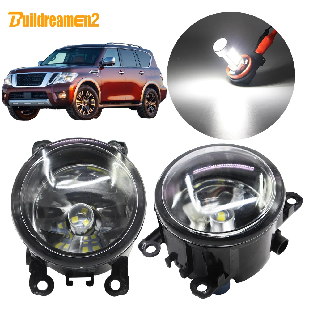 

Buildreamen2 For Nissan Armada Closed Off-Road Vehicle Car H11 Fog Light Kit Lampshade + Bulb 12V 2003 2004 2005 2006 2007 2008