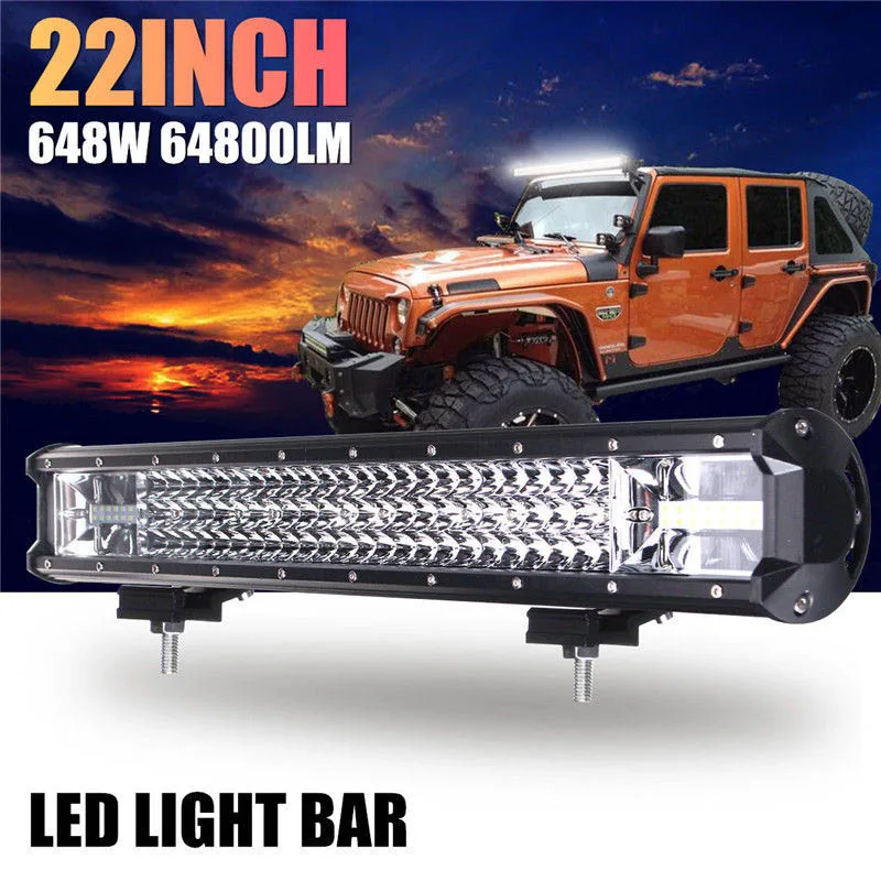 

22 Inch 648W LED Work Light Bar Flood Spot Combo Driving Lamp For Car Truck Offroad VS998