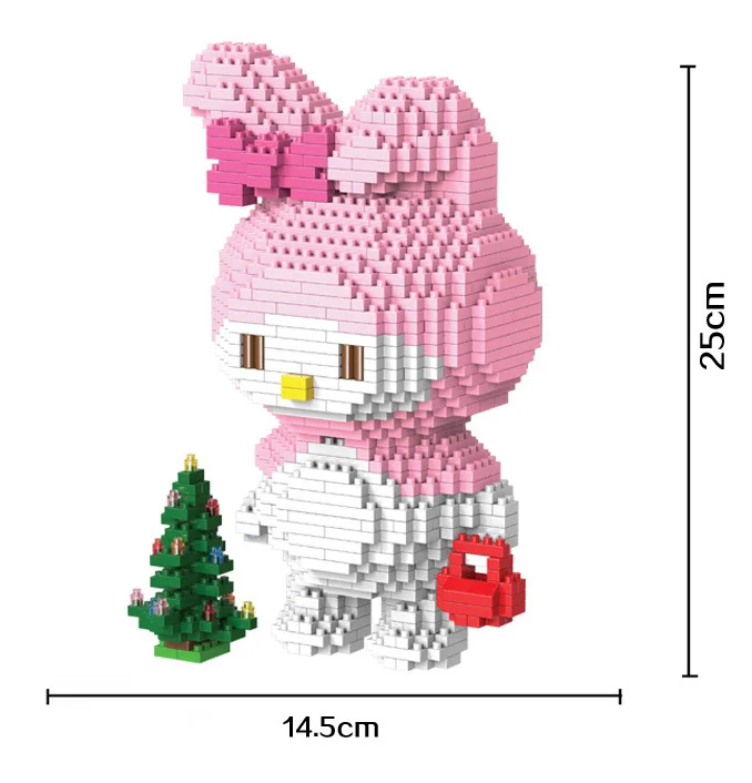 

HC 9026 1316Pcs Kitty Melody Japanese anime Cartoon DIY Magic Blocks Diamond Building Blocks Compatible with Legoings LOZ HC9026