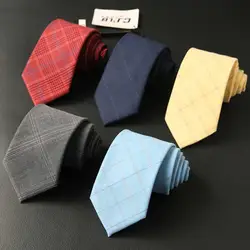 Мужской галстук из пушистой ткани Corbata теплые сетчатые Галстуки итальянский стиль хлопковый галстук 7,5 см галстуки Тонкий полосатый