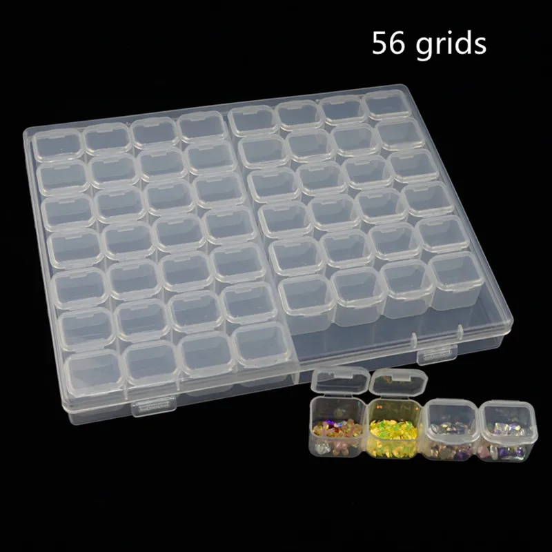 

56 slots jewelry diamond painting accessories box embroidery case cross stitch sewingTools holder storage Nail Art manicure