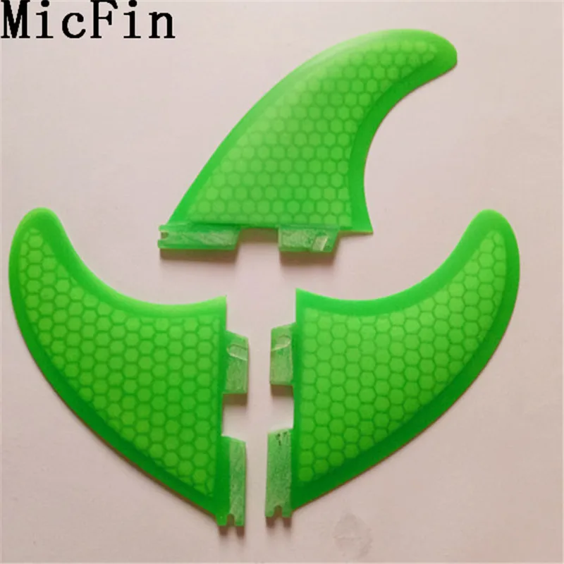 Micfin серфинга плавники FCS II плавники м размеры стекловолокна фасетчатый Киль выпрямитель для серфинга quilhas FCS 2 серфинг Фин - Цвет: Зеленый