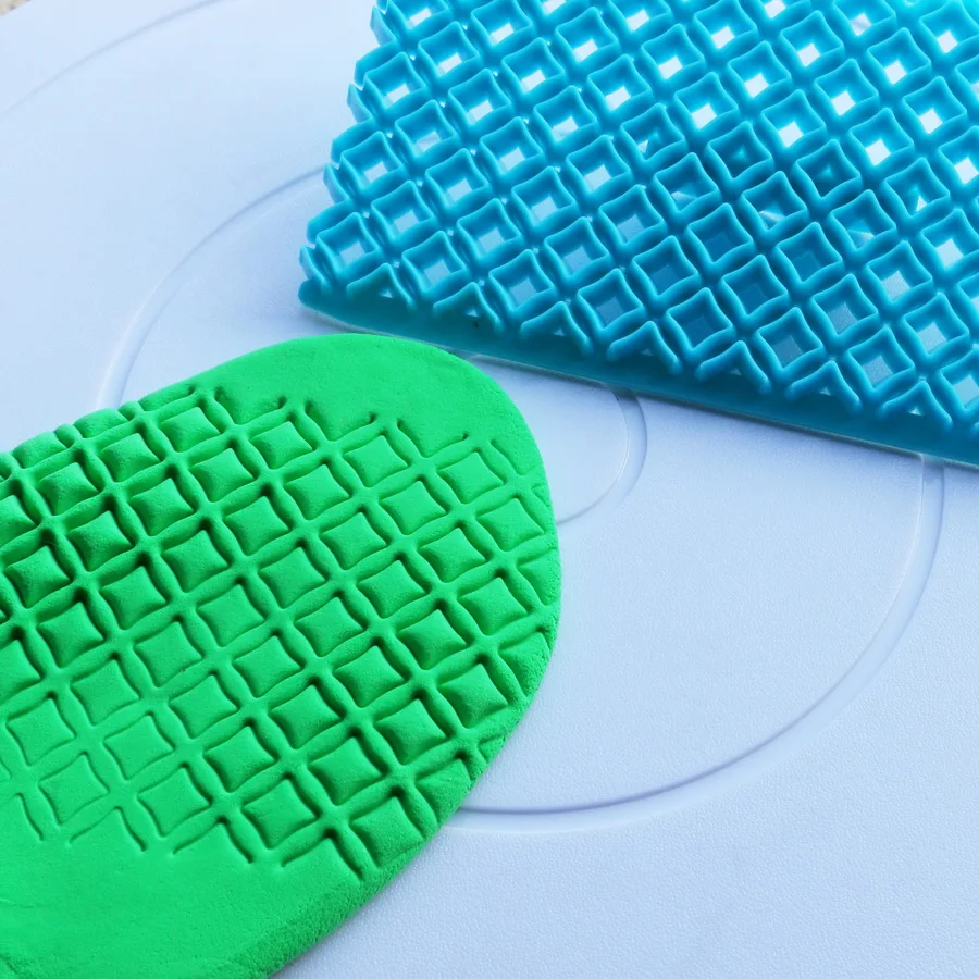 Square Grid Print Press Mold Cake Decorating Tools Cupcake Paste