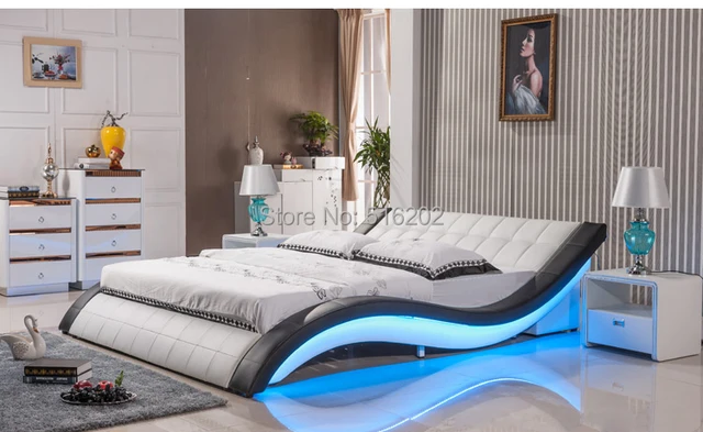 led light furniture diy c305 led light leather soft bed large king size comfortable bedroom furniture led light furniture diy c305 led light leather soft bed large king size comfortable bedroom furniture