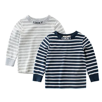 

Simple Baby Boy T-shirt Stripe Pattern Long Sleeve Shirt Spring Boys T-shirt Little Kids Shirt Clothing Accessories