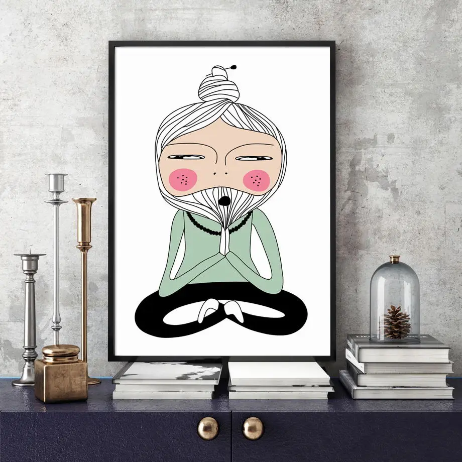 

Lotus Yoga Pose Meditation Master Wall Art Canvas Painting Nordic Posters And Prints Wall Pictures For Living Room Home Decor