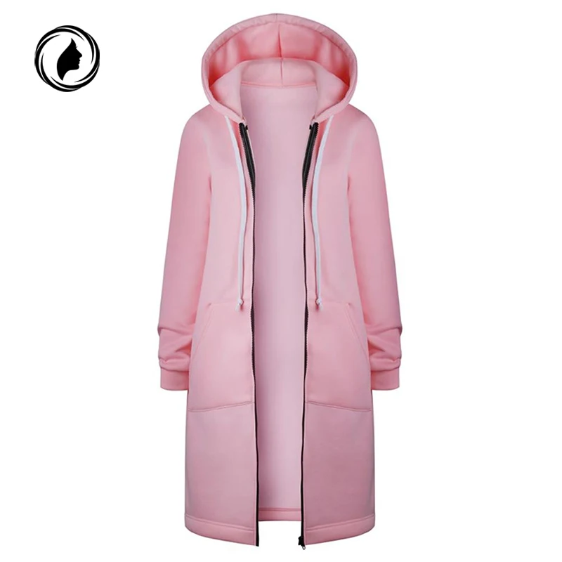 

2018 Autumn Winter Hoodies Women Hooded Jacket Fashion Casual Long Zipper Hoodies Sweatshirt Vintage Plus Size Outwear Coat 5XL