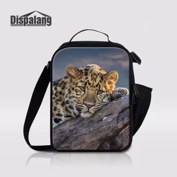 

Dispalang Lancheira Thermo Lunch Bag Leopard Tiger Animal Print Children Picnic Bag Cooler Lunch Box Women Kids Thermal Food Bag