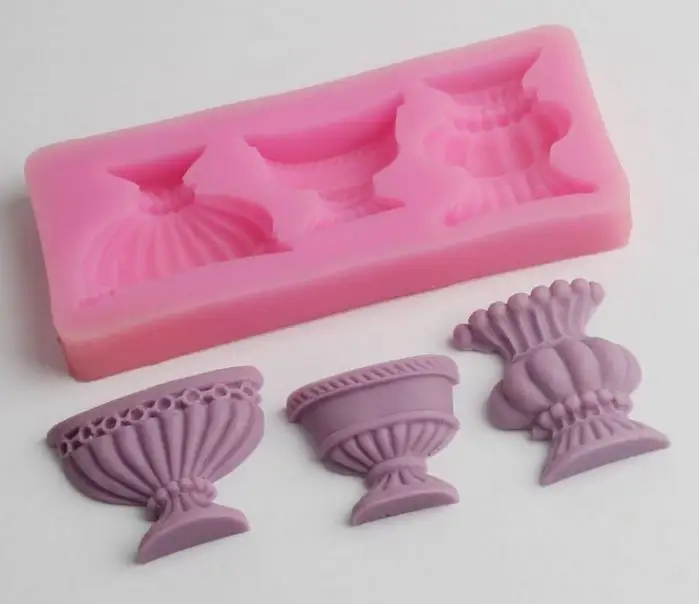 

Flower Vase 3D Candle mold silicone mold Resin Clay Candle Molds Cupcake Decorating Candy Soap Mold