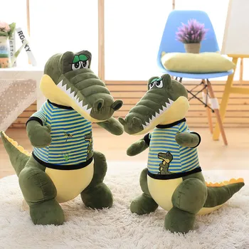 

1pc 40/60cm Alligator toy cartoon crocodile plush stuffed toys real life dressed alligator pillows Fine Workmanship Xmas present