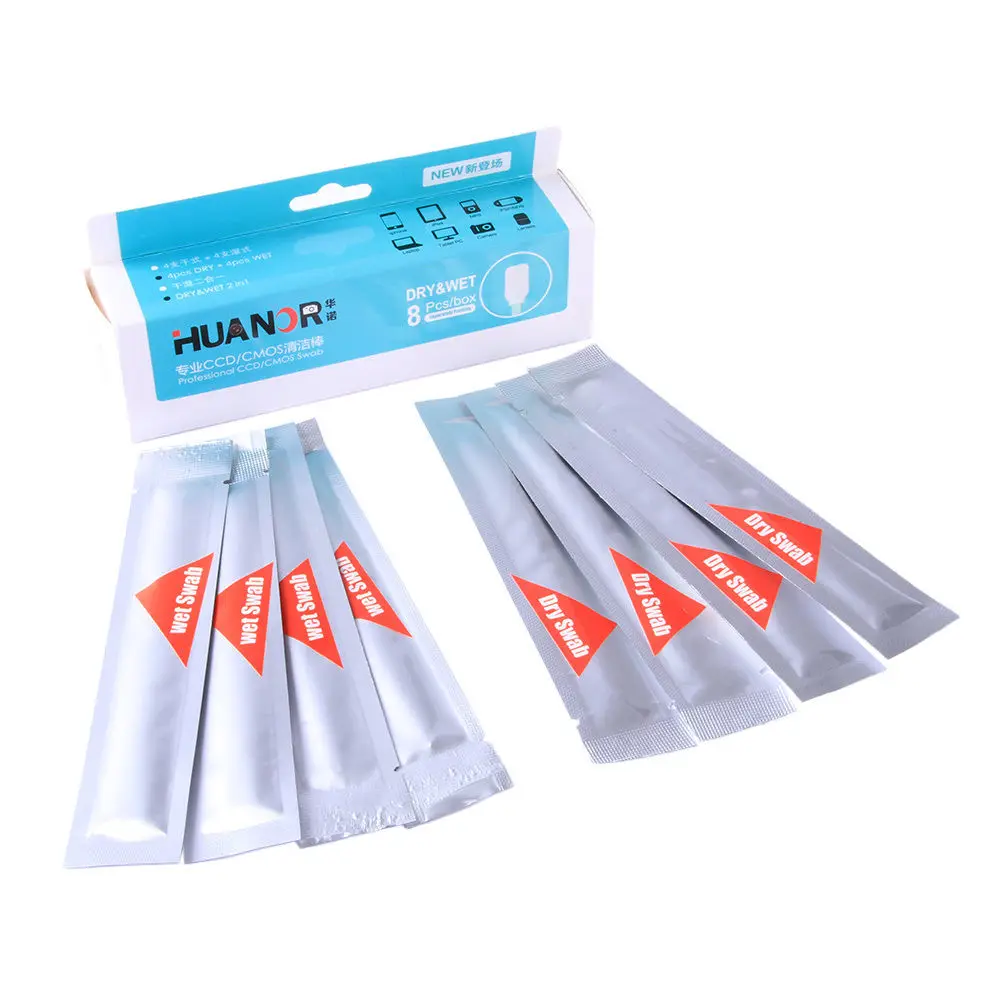 

8 PCS HUANOR Dry & Wet Professional CCD/CMOS Swab Camera Sensor Cleaning Cleaner