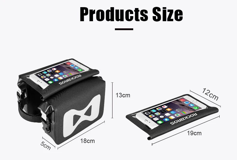 Best ROCKBROS 5 Style Bicycle Top Tube Bags 5.8" /6.0" /6.2"  Touch Screen Smartphone Cycling Bag Rainproof Bike Front Frame Pannier 6