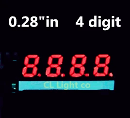 

7 segment Common cathode 4 Bit digital Tube 0.28" 0.28in. Red LED Display 7 segmentos LED Digital tube