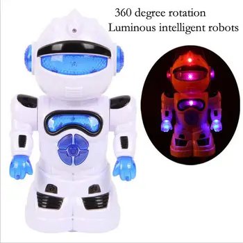 

New 360 degree rotating luminous electric intelligent robots robot puzzle
