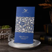 50 шт. белая синяя красная лазерная резка, для свадьбы карточка приглашения карты милые персонализированные пользовательские свадебные украшения вечерние принадлежности