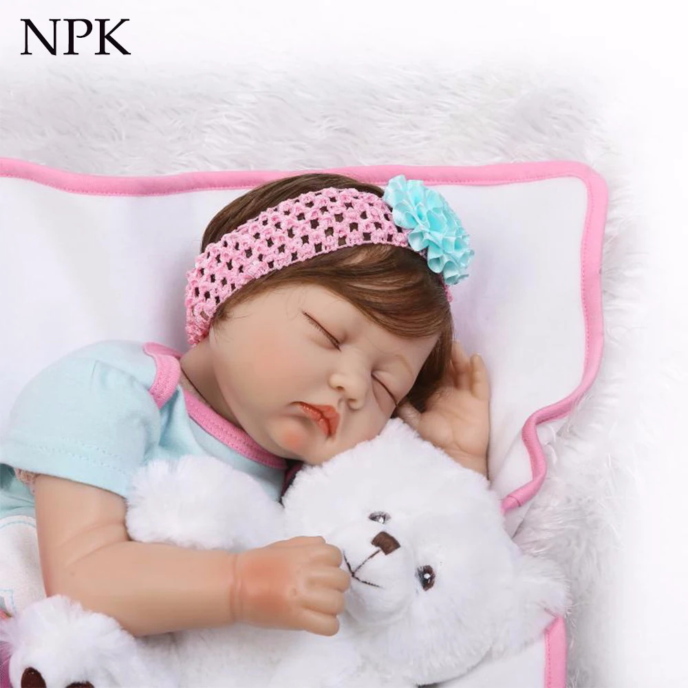 NPK 55 см Силиконовые Reborn Boneca Realista Детские куклы модные детские для детей подарок на