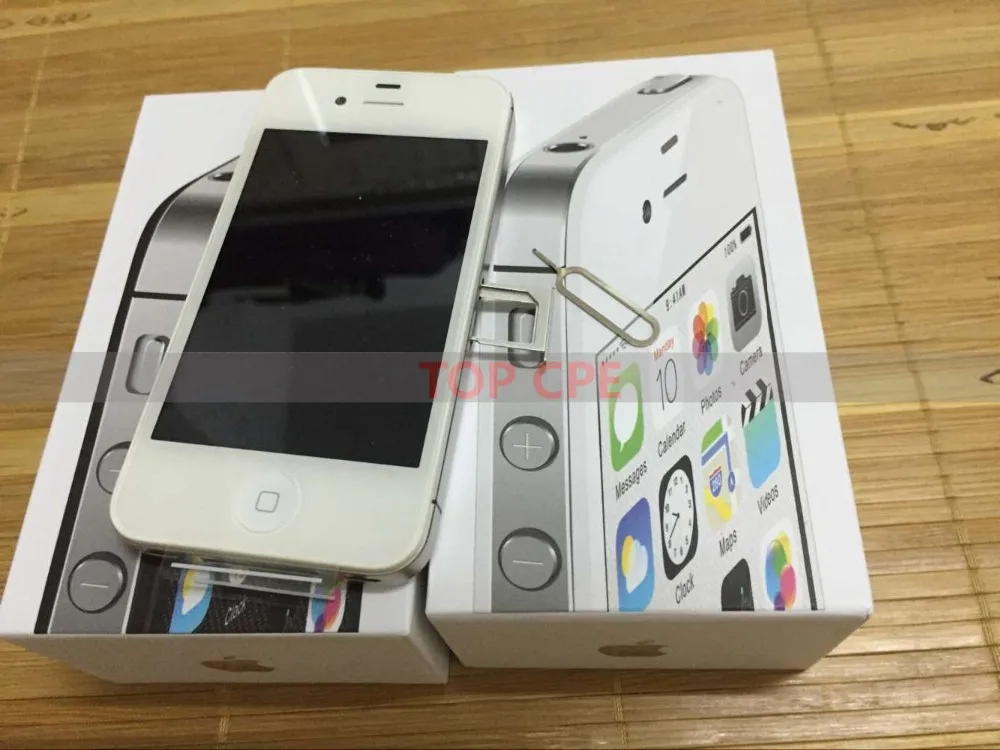 Заводской разблокированный Apple iPhone 4S IOS двухъядерный 8MP wifi gps WCDMA 3,5 дюймов 1080P сенсорный экран iCloud мобильный телефон