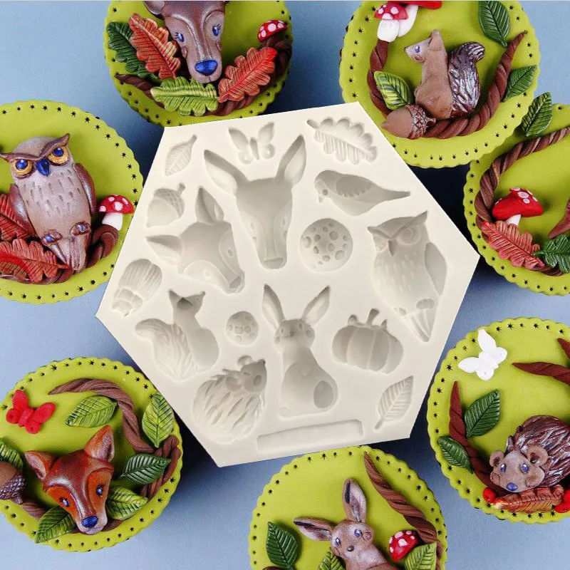 

Many Animals Owl Butterfly Shaped Silicone Cake Mold Chocolate Candy Kitchen Craft Mold Fondant Cake Decoration Mold
