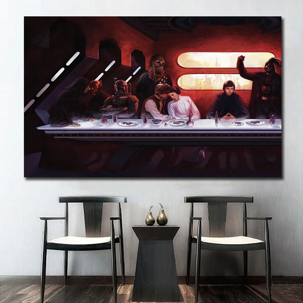 Star Wars The Last Supper Art Wall Art Paint Wall Decor Canvas