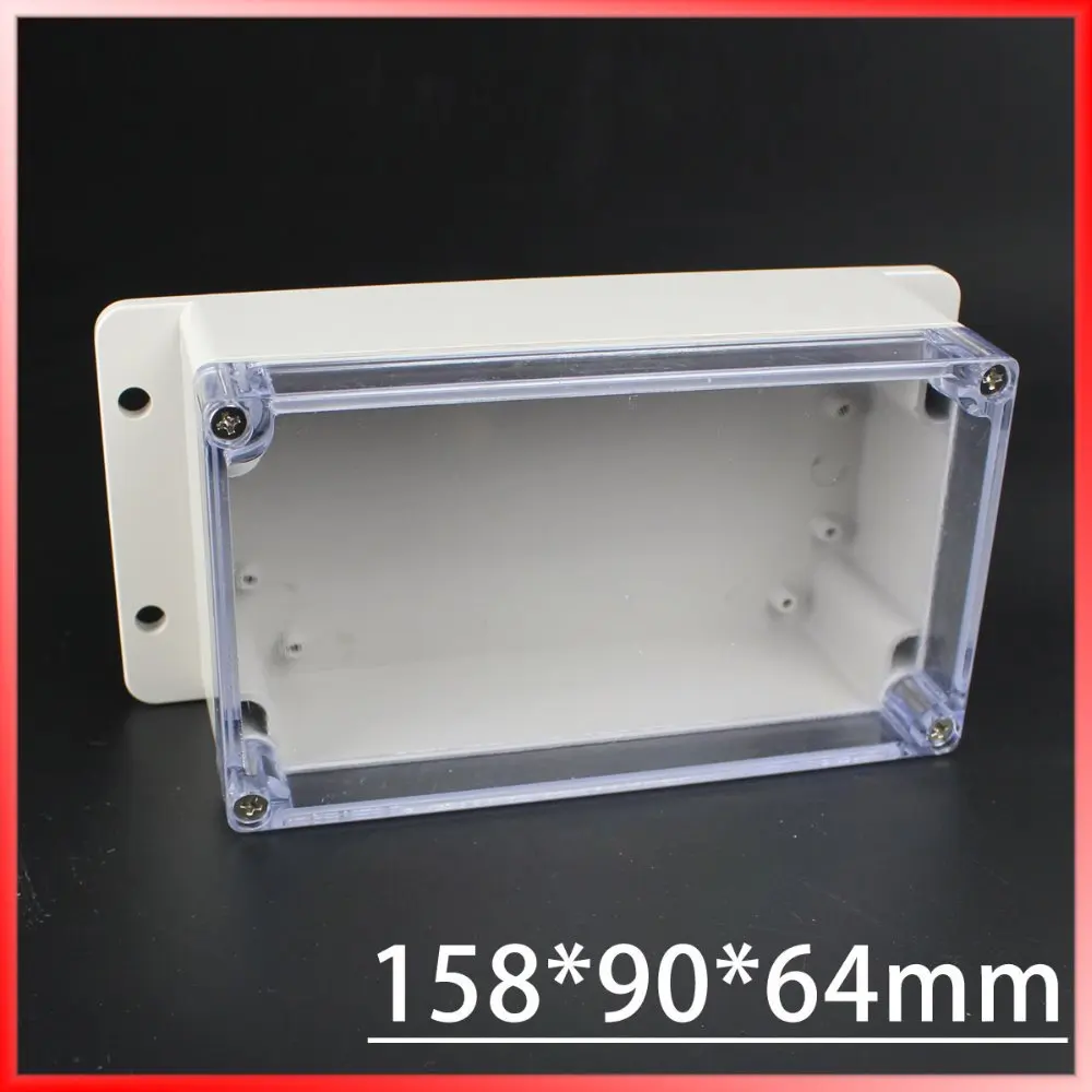 

(1 piece/lot) 158*90*64mm Clear ABS Plastic IP65 Waterproof Enclosure PVC Junction Box Electronic Project Instrument Case