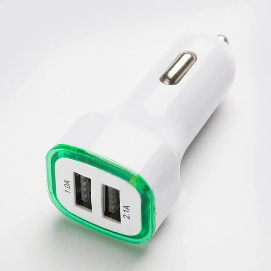 Car-styling AUTO 2.1A LED USB Dual 2 Port Adapter Socket Car Charger For Iphone/ For Samsung/ For HTC Aux Auto car-styling