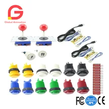 Arcade Button and Joystick DIY KIT for2 players PC PS/3 2 IN 1 to arcade joystck interface USB 2 player to Jamma Joystick&Button