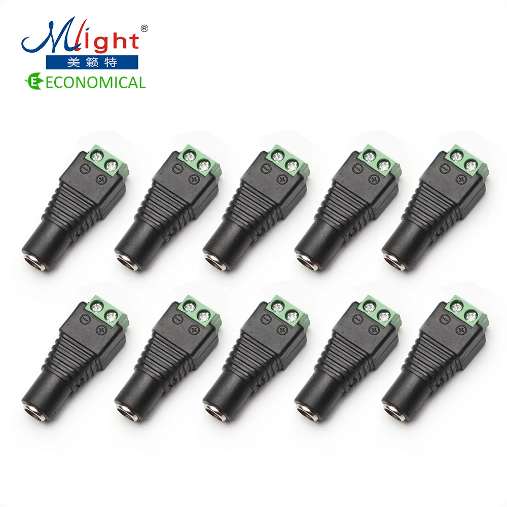 10pcs Solder free Female DC Connectors 5.5*2.1 for 12V LED Strip Lights