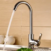 Горячая и холодная вода Кухонная Раковина Поворотный кран, латунный кран и смеситель для кухонной раковины, хромированная отделка Одной ручкой кухонный смеситель кран, J14035