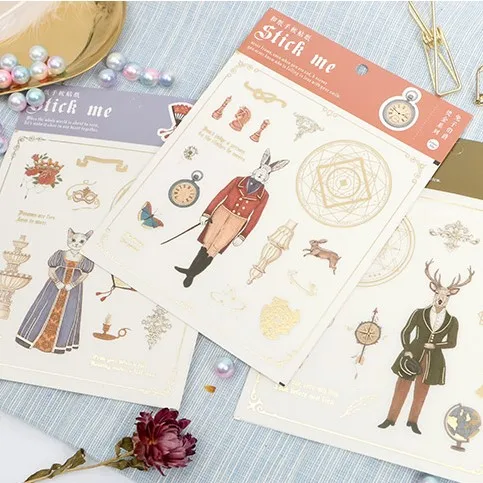

Cute Rabbit Deer Fox Cat Diary Label Stickers Decorative Mobile Stickers Scrapbooking DIY Stickers Seal Sticker