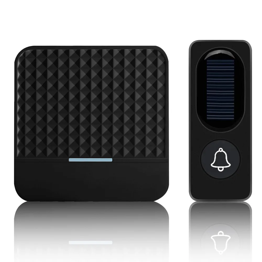 

FORECUM Solar powered Waterproof Wireless DoorBell no battery EU US UK plug Smart Door Bell chime 1 button 1 Receiver LED light