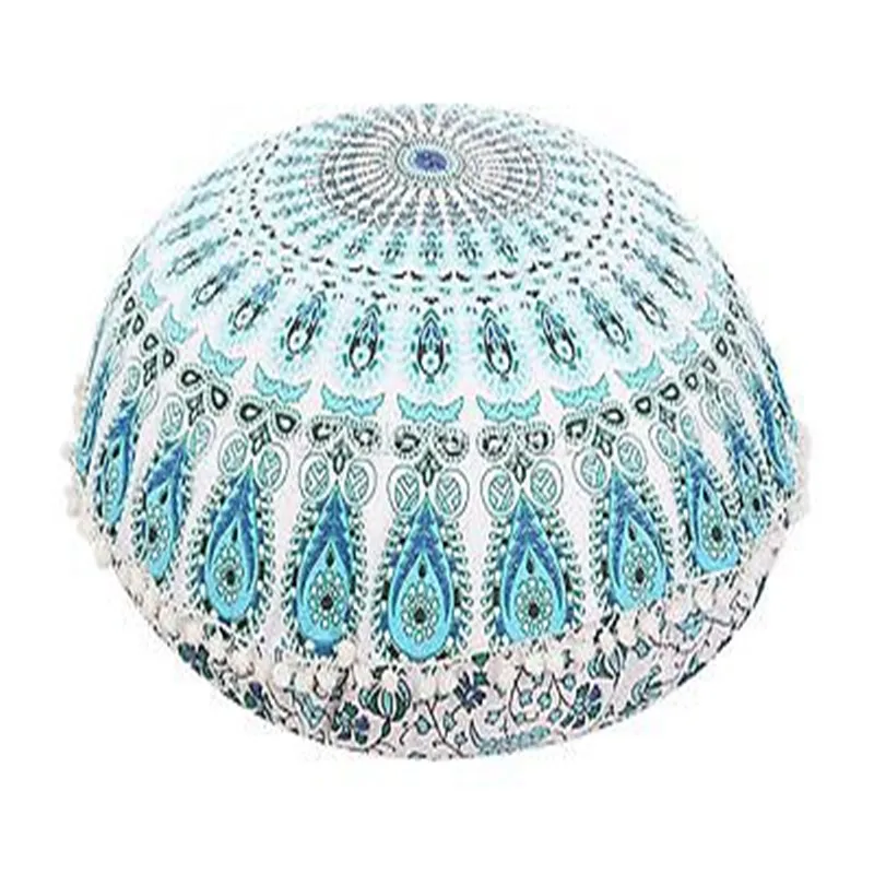 Best 2019 32 inch 81cm Mandala Floor Pillows Ottoman Round Bohemian Meditation Cushion Pillow Pouf