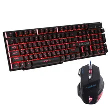 Russian / English 3 Color Backlight Gaming Keyboard Teclado Gamer Floating LED Backlit USB Similar With 7 Button game Mouse