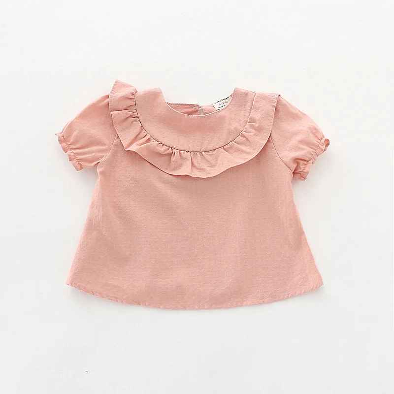 

2019 Summer Girl T-shirt Children Short Sleeve Cotton Infant Shirt Baby Girls Shirt 4 Colors