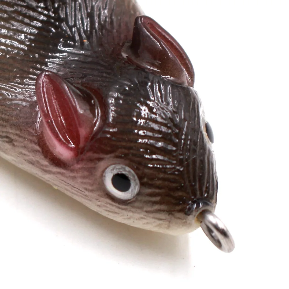 1 шт. 7 см/18,3 г 3D приманка для рыбалки с глазками со звуком колокольчиков Черная мягкая резиновая приманка для мыши для крючков искусственные приманки для карпа зимняя рыбалка