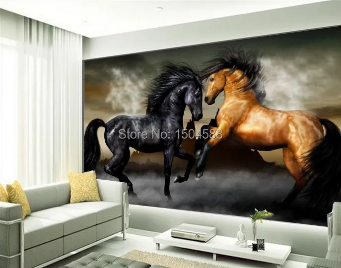 Индивидуальные размеры 3D Художественная роспись Современная лошадь фото обои для гостиной отеля КТВ Декор комнаты индивидуальная Нетканая настенная бумага