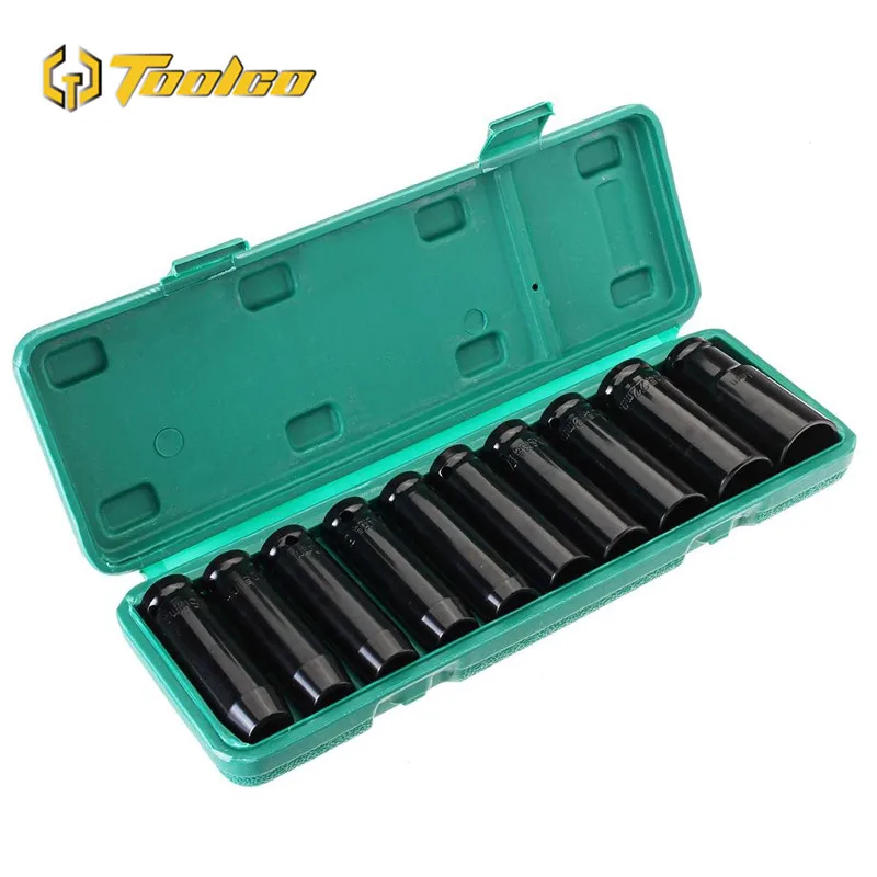 

10Pcs 1/2 inch Drive Deep Impact Socket Wrench Set 8-24mm Heavy Metric Garage Tool For Wrench Adapter