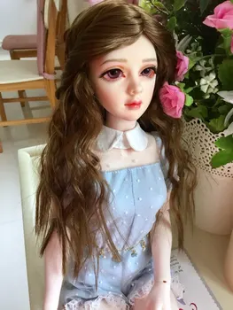 

BJD/SD Doll Wig Gold Double Ponytail Long Curly Doll Hair Doll Accessories DIY Hair Style Doll Hair Wig 1/3 1/4 1/6 Retail