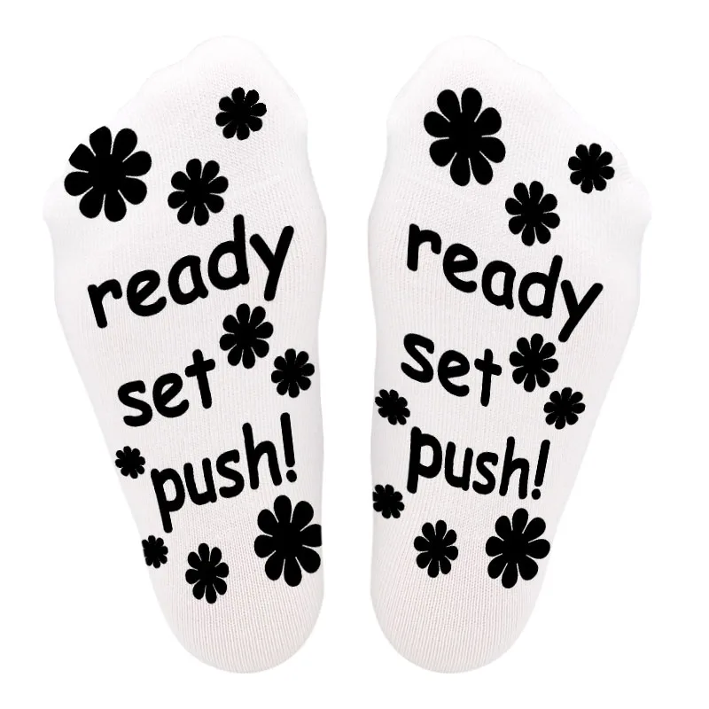 

New 3D Printed Maternity Labor Delivery Hospital Short Socks Funny Words Cute Ankle Socks for Pregnancy Women Baby Shower Gift