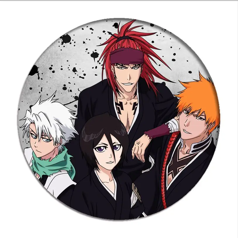 1pcs Anime Bleach Cosplay Badge Kurosaki Ichigo Brooch Pin Hitsugaya Toushirou Cute Collection Badge for Backpack Clothes Women's Costumes Cosplay Costumes