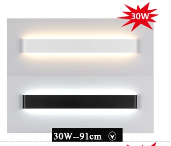 

Modern 14W 41cm Long Aluminum Alloy Black / White LED Indoor Wall Sconce Lamps in bedroomm as Decoration Lighting 100-240V ac