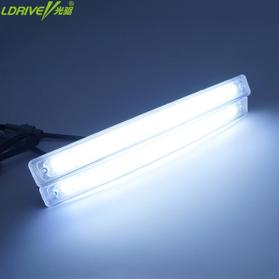 

LDRIVE 2pcs LED Day Light Car Daytime Running Lights DC 12V 6000k Auto Fog Light Driving Lamps Car-syling ultra Bright