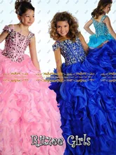 2016 luxus reich ballkleid heißer verkauf mode Kostenloser versand flügelärmeln Mädchen Pageant Kleider Little Girls prom Kleid HYD125