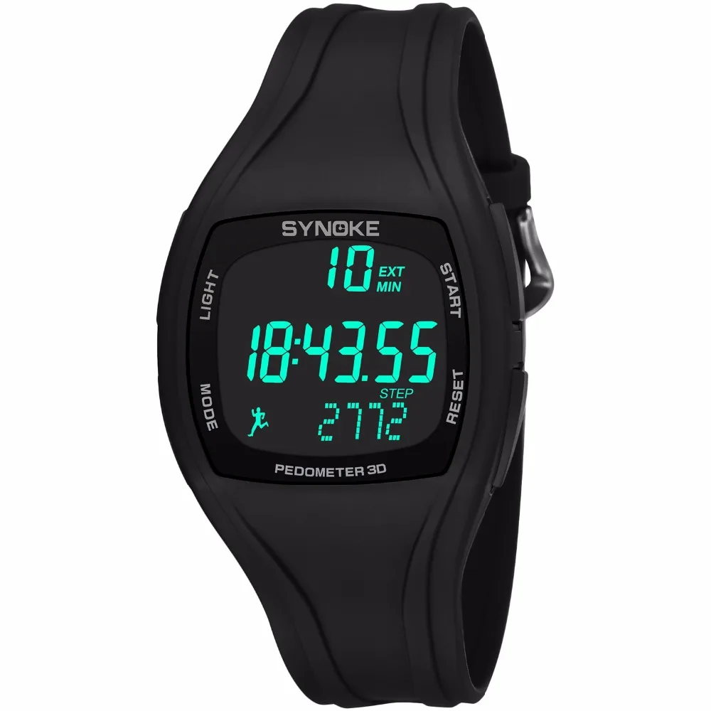 

Mens Smart Pedometer Calories Chronograph Watch Fashion Outdoor Sports Watches 50M Waterproof LED Digital Wristwatches With Box