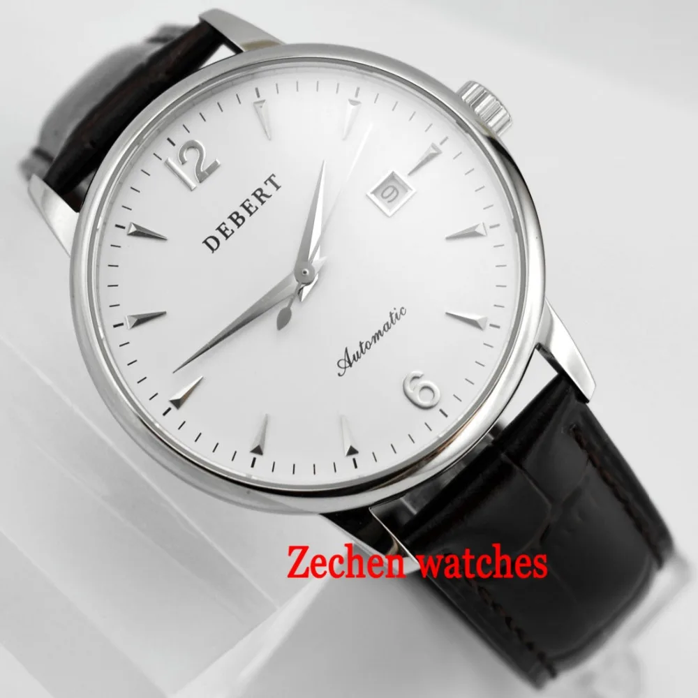 

40mm Wristwatches sapphire steel automatic Day mens watch