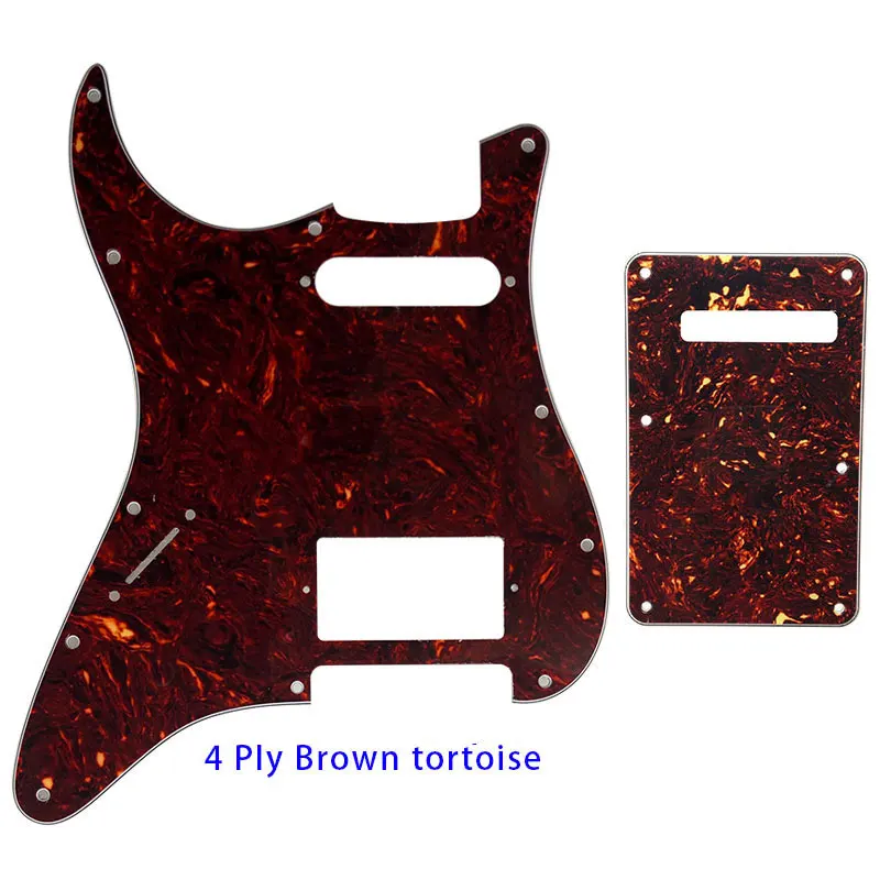 4Ply Brown tortoise Guitar Parts For Left Handed USA Strat 72' 11 Screw Hole Standard PAF Humbcker Hs Guitar pickguard& Back Plate Scratch Plate - Цвет: 4Ply Brown tortoise